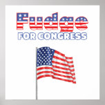 Fudge for Congress Patriotic American Flag Print