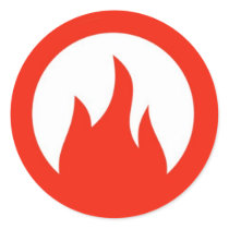 fuego round stickers