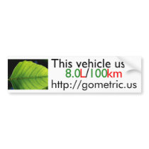 Fuel Efficiency Bumpersticker