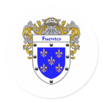 Fuentes Coat of Arms/Family Crest (Mantled) stickers by NameGame Fuentes Coat of Arms/Family Crest (Mantled) stickers