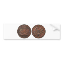 Fugio Cent Mind Your Business Front and Back Bumper Sticker