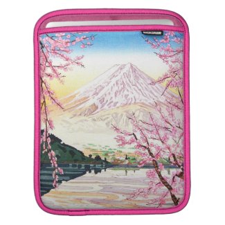 Fuji from Kawaguchi Okada Koichi shin hanga japan iPad Sleeves