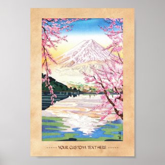 Fuji from Kawaguchi Okada Koichi shin hanga japan Posters