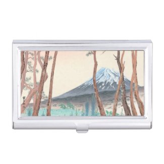 Fuji from the Pine Forest at Harajiku japanese art Business Card Holder