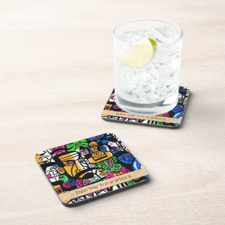 Fujishima Takeji THREE GENERATION abstract art Drink Coaster