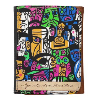 Fujishima Takeji THREE GENERATION abstract art Tri-fold Wallet