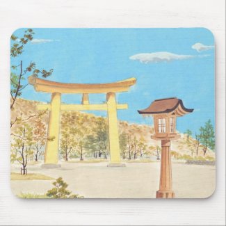 Fukuhara Shrine in Yamato, Sacred Places scenery Mouse Pads