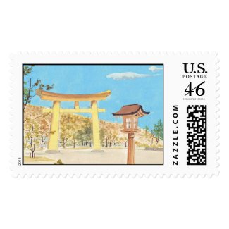 Fukuhara Shrine in Yamato, Sacred Places scenery Postage Stamps