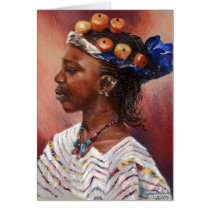 Fulani Amber Bead Girl Greeting Cards