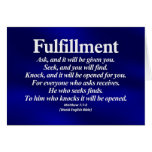 Fulfillment Matthew 7:7-8