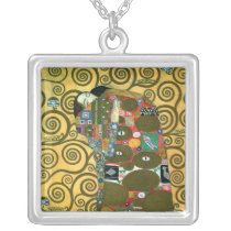 Fulfillment (The Embrace) by Gustav Klimt Custom Necklace