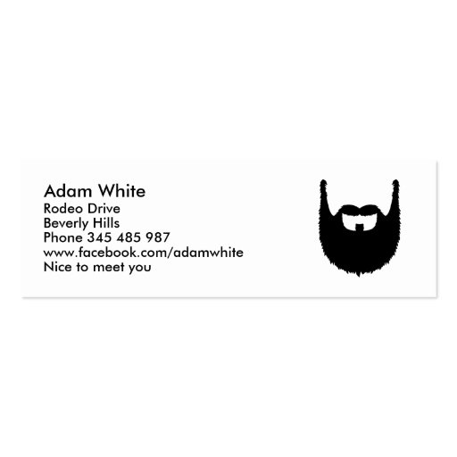 Full beard business card template (front side)
