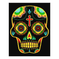 sugar skull, tattoo, skull, full color, vintage, mexican, cool, art, pop, hipster, day of the dead, hip, indie, urban, funny, bro, fantasy, street, religion, sugar, d&#237;a de los muertos, original, flyer, Flyer med brugerdefineret grafisk design