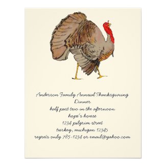 Full Color Thanksgiving Turkey Invitation