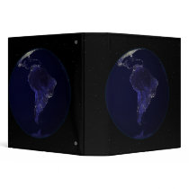 Full Earth at night showing city lights 6 Vinyl Binder