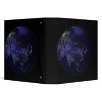Full Earth at night showing city lights Binder
