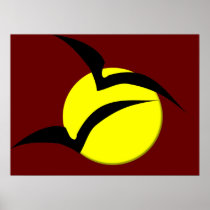 Full Moon and Bats Poster