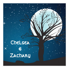 Full Moon and Stars Wedding Personalized Invite