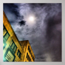 Full moon & architecture Heibronn 09 Posters