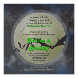 Full Moon Bats Halloween Bridal Shower Invitation