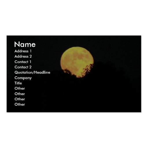 Full Moon Behind The Trees Business Card Template