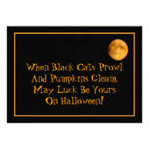 Full Moon & Black Cats Halloween Party Invitation