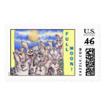 Full Moon Bunnies Custom Postage Stamps