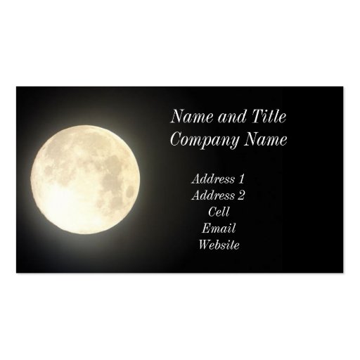 Full Moon Business/Profile Card Business Card Template (front side)