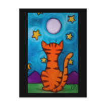 Full Moon Cat Watch Postcards