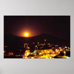 Full moon, Cayucos, California posters