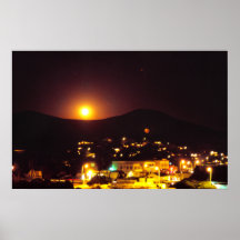 Full moon, Cayucos, California Poster