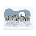 Full Moon City Skyline postcards by White_Wedding Full Moon City Skyline postcards