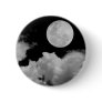 FULL MOON CLOUDS BLACK AND WHITE BUTTON