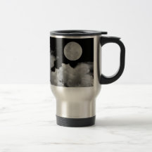 FULL MOON CLOUDS BLACK AND WHITE COFFEE MUG