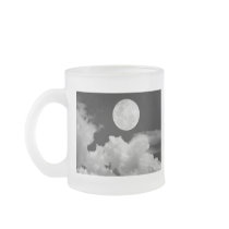 FULL MOON CLOUDS BLACK AND WHITE COFFEE MUGS