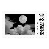 FULL MOON CLOUDS BLACK AND WHITE STAMPS