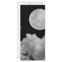 FULL MOON CLOUDS BLACK AND WHITE CUSTOM RACK CARDS