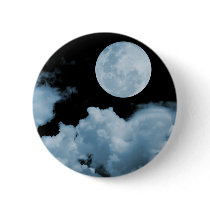 FULL MOON CLOUDS BLUE PINBACK BUTTON