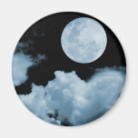 FULL MOON CLOUDS BLUE FRIDGE MAGNETS