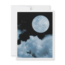 FULL MOON CLOUDS BLUE invitations by VoXeeD FULL MOON CLOUDS BLUE invitations