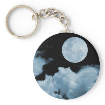 FULL MOON CLOUDS BLUE KEYCHAIN
