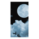FULL MOON CLOUDS BLUE PICTURE CARD