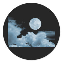 FULL MOON CLOUDS BLUE STICKERS