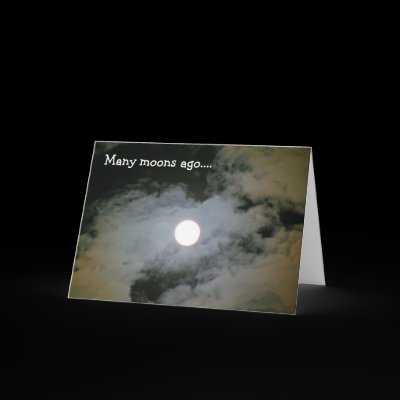 Full Moon Clouds Nature Humorous Birthday Card by SmilinEyesTreasures