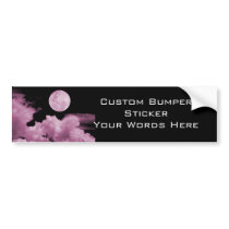 FULL MOON CLOUDS PINK BUMPER STICKERS