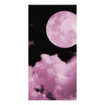 FULL MOON CLOUDS PINK CUSTOMIZED PHOTO CARD