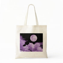 FULL MOON CLOUDS PURPLE CANVAS BAG