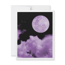 FULL MOON CLOUDS PURPLE CUSTOM ANNOUNCEMENTS