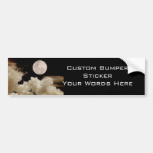 FULL MOON CLOUDS SEPIA BUMPER STICKER