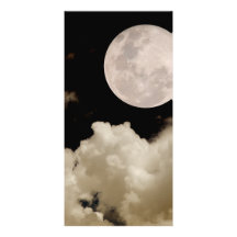 FULL MOON CLOUDS SEPIA PHOTO CARD TEMPLATE